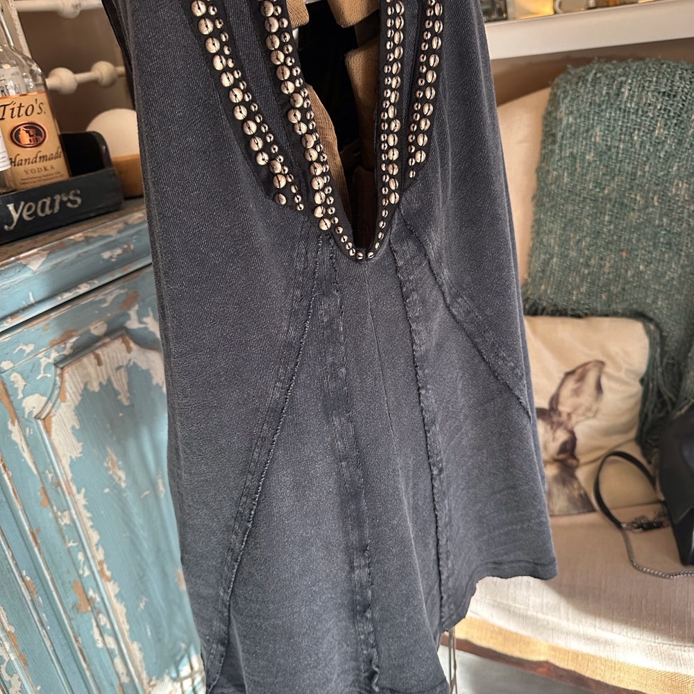 Free People Black Backless Embellished Top - Picture 6 of 8